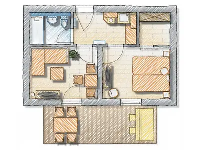 Grundriss der Unterkunft Ferienwohnung Kleine Auszeit - b50593