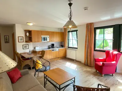 Ein Sitzbereich in der Unterkunft Moby Dick Hotel & Ferienwohnungen