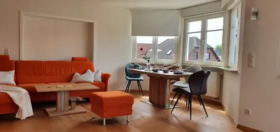 Ein Sitzbereich in der Unterkunft Baldo