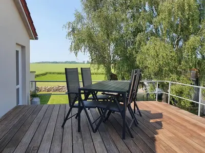 Ein Balkon oder eine Terrasse in der Unterkunft Ferienwohnung MaLaMaBu am Kitespot Saal Ostsee