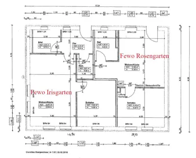 Grundriss der Unterkunft Ferienwohnung Rosengarten am Pfarrgarten Starkow
