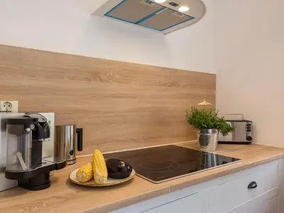 Küche/Küchenzeile in der Unterkunft Ferienwohnung Ostseestrand Zingst