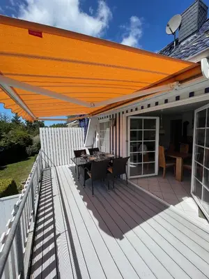 Ein Balkon oder eine Terrasse in der Unterkunft An de Bäk Darßnest
