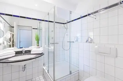 Ein Badezimmer in der Unterkunft Seepferdchen an der Seebrücke Zingst