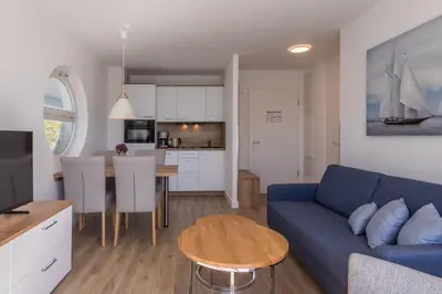 Küche/Küchenzeile in der Unterkunft Kleine Freiheit - 5-Sterne-Apartment an der Seebrücke Zingst