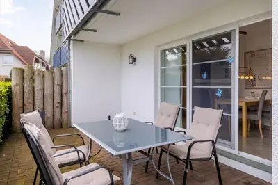 Ein Balkon oder eine Terrasse in der Unterkunft FeWo Seaside