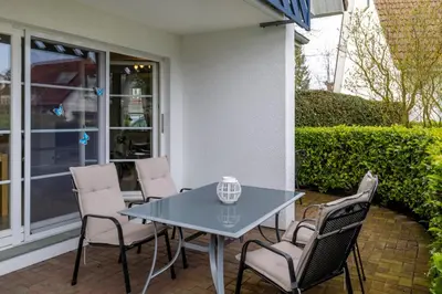 Ein Patio oder anderer Außenbereich in der Unterkunft FeWo Seaside