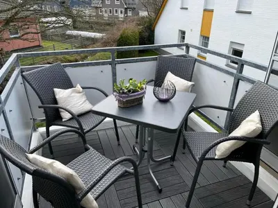 Ein Balkon oder eine Terrasse in der Unterkunft Zingst Wohnung 11 Darßer Weg 26A