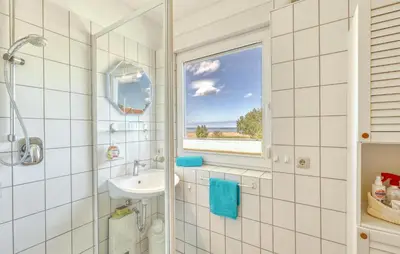 Ein Badezimmer in der Unterkunft Ferienwohnung Fuhlendorf