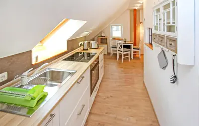 Küche/Küchenzeile in der Unterkunft Ferienwohnung Bodstedt