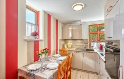 Küche/Küchenzeile in der Unterkunft Ferienwohnung Bodstedt