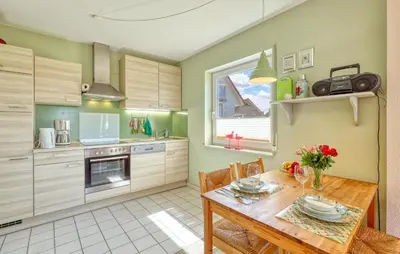 Küche/Küchenzeile in der Unterkunft Ferienwohnung Fuhlendorf
