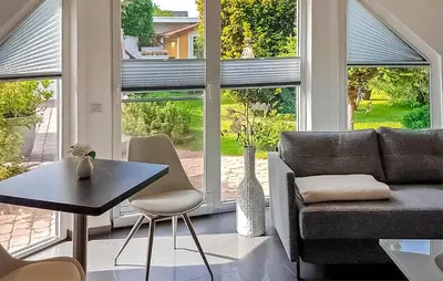 Ein Sitzbereich in der Unterkunft Ferienhaus Barth