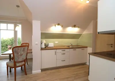 Küche/Küchenzeile in der Unterkunft Haus Thea Appartement 02, 