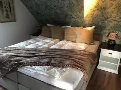 Ein Bett oder Betten in einem Zimmer der Unterkunft Villa Gudrun, luxury Beach House