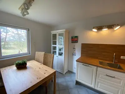 Küche/Küchenzeile in der Unterkunft Ferienhaus Boddenblick mit Sauna