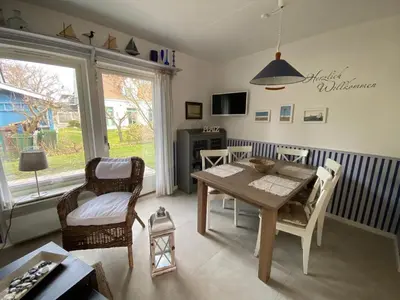 Ein Sitzbereich in der Unterkunft Ferienhaus mit Sauna a