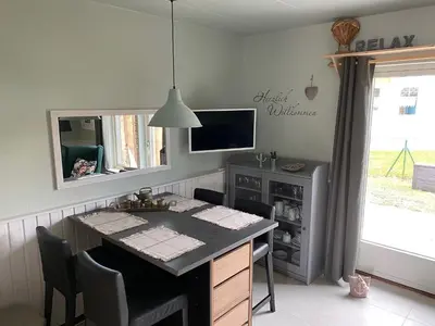 TV/Unterhaltungsangebot in der Unterkunft Ferienhaus mit Sauna a & b