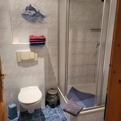 Ein Badezimmer in der Unterkunft Ferienwohnung 