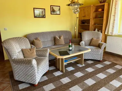 Ein Sitzbereich in der Unterkunft Ferienwohnung 