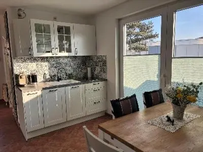 Küche/Küchenzeile in der Unterkunft Strandhaus in der Düne