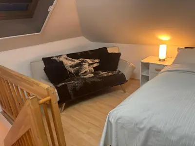Ein Bett oder Betten in einem Zimmer der Unterkunft Strandhaus in der Düne