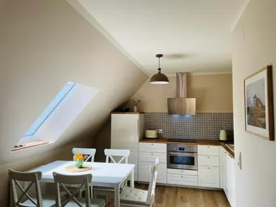 Küche/Küchenzeile in der Unterkunft Prerower Ferienwohnung