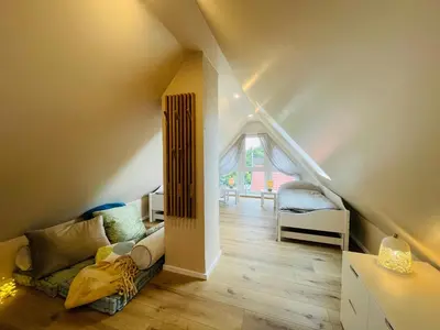 Ein Sitzbereich in der Unterkunft Prerower Ferienwohnung