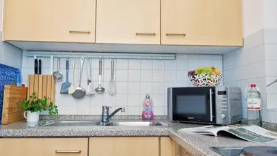 Küche/Küchenzeile in der Unterkunft Achtern Diek 12b - Wohnung 1