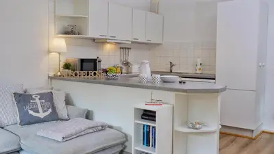 Küche/Küchenzeile in der Unterkunft Kapitänsgarten Wohnung 25