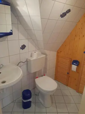 Ein Badezimmer in der Unterkunft Ferienwohnung Sonnenuntergang