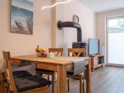 Ein Sitzbereich in der Unterkunft Strandstraße 16 - Wohnung 1