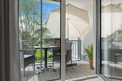 Ein Balkon oder eine Terrasse in der Unterkunft Rosenberg 43 Wg 6 1 Etage