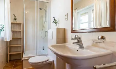 Ein Badezimmer in der Unterkunft Krabbe