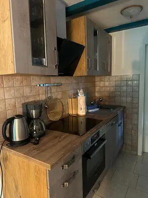 Küche/Küchenzeile in der Unterkunft Studio Übersee