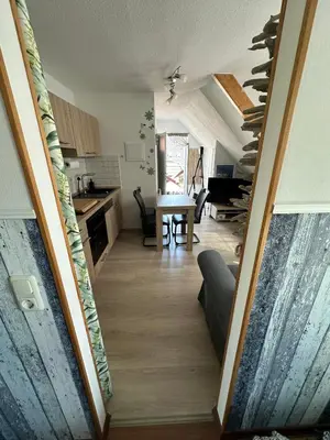 Küche/Küchenzeile in der Unterkunft Villa Blau Wohnung 03Studio