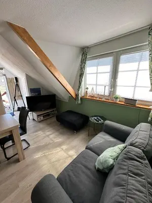 Ein Sitzbereich in der Unterkunft Villa Blau Wohnung 03Studio