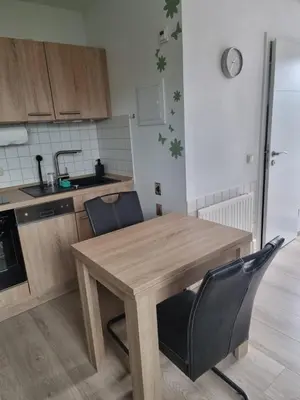 Küche/Küchenzeile in der Unterkunft Villa Blau Wohnung 03Studio