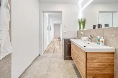 Ein Badezimmer in der Unterkunft Ankerplatz 1