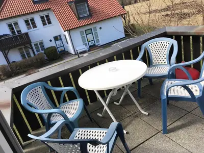 Ein Balkon oder eine Terrasse in der Unterkunft Kormoran K7