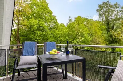 Ein Balkon oder eine Terrasse in der Unterkunft Störtebekers Perle
