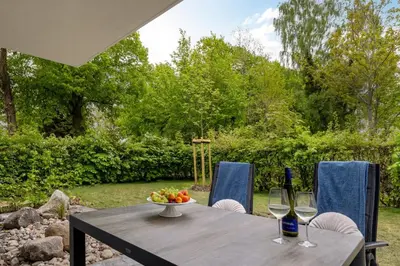 Ein Garten an der Unterkunft Fewo Strandappartements