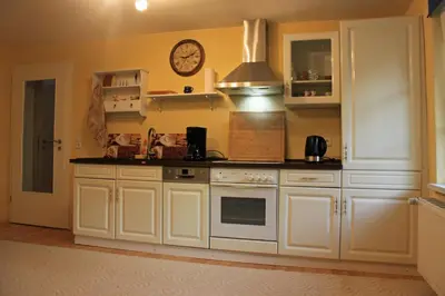Küche/Küchenzeile in der Unterkunft Bauernhaus Dierhagen