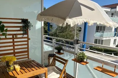 Ein Balkon oder eine Terrasse in der Unterkunft 5-Sterne-Apartment Heymat an der Seebrücke