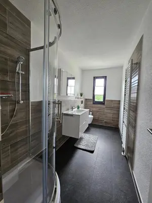 Ein Badezimmer in der Unterkunft Haus am Bodden