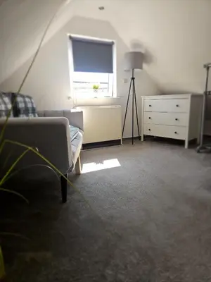 Ein Sitzbereich in der Unterkunft Ferienapartments Am Deich in Zingst