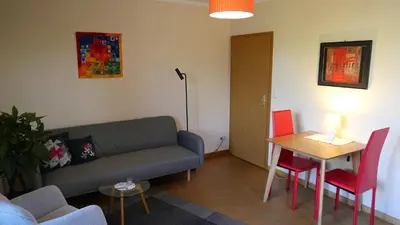 Ein Sitzbereich in der Unterkunft Ferienhaus Mantuja Wohnung I