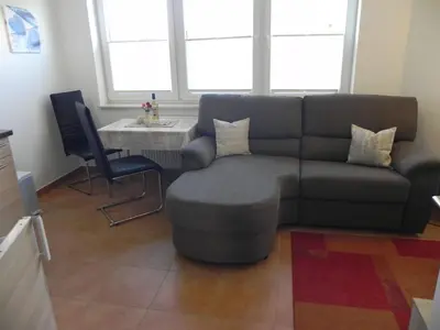 Ein Sitzbereich in der Unterkunft Wiesenblick