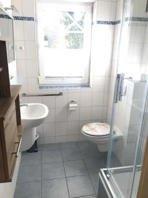 Ein Badezimmer in der Unterkunft Kapitänsdeck