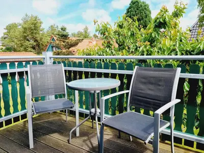 Ein Balkon oder eine Terrasse in der Unterkunft Pension & Wirtshaus ''Tun Eikkoter'' Haselnöt